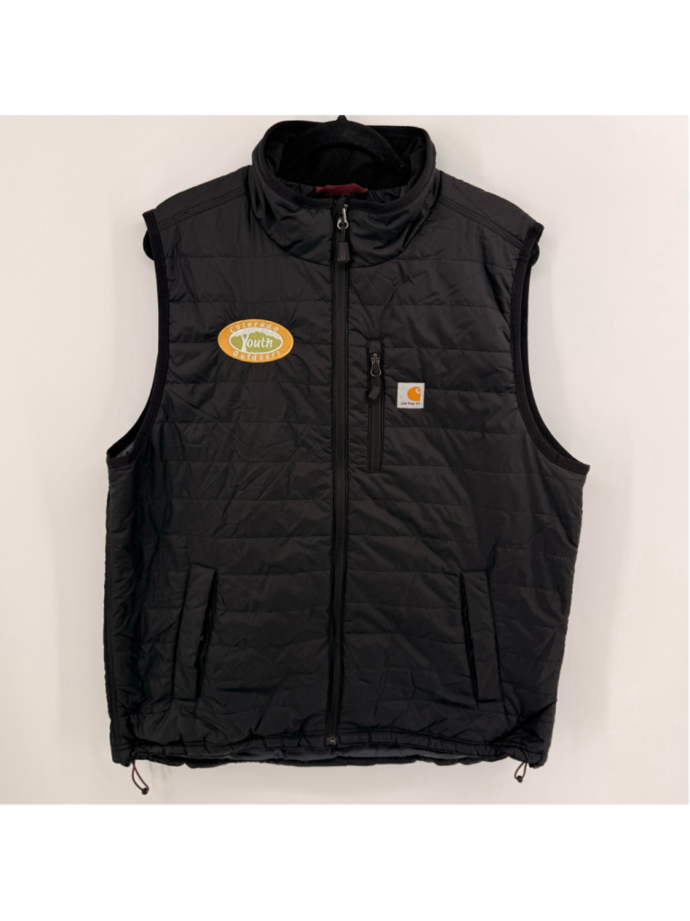 Carhartt Vest Men's Size XL Tall Black Full Zip‎ Puffer Rain Defender With Logo